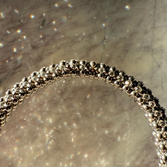 RETROFETE Eclipse Crystal Embellished Hand Bag Gunmetal Silver - Picture 8 of 10